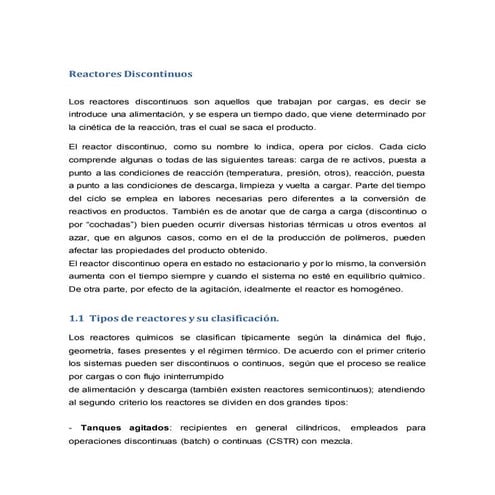 Reactores discontinuos