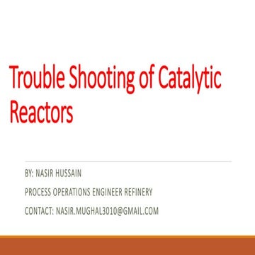 Troubleshooting of Catalytic Reactors