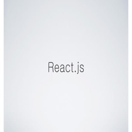 React.js 세미나 | PPT