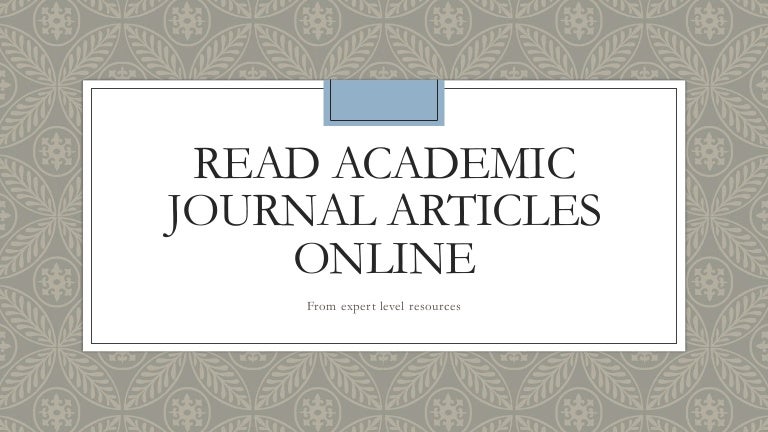 academic articles online free