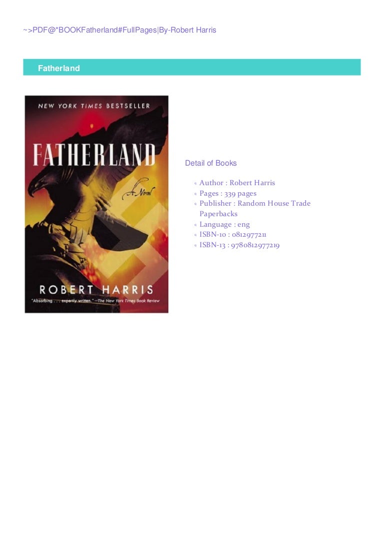 Read Ebook Fatherland Fullacces By Robert Harris