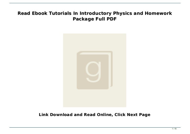 Tutorials in physics solutions picture