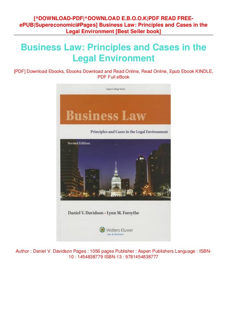 Read_EPUB Business Law Principles and Cases in the Legal Environment…