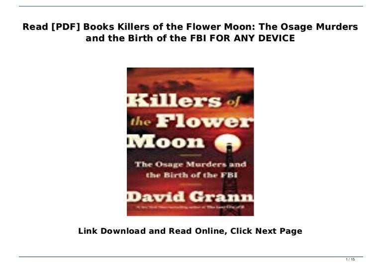 Read [PDF] Books Killers of the Flower Moon The Osage Murders and th…