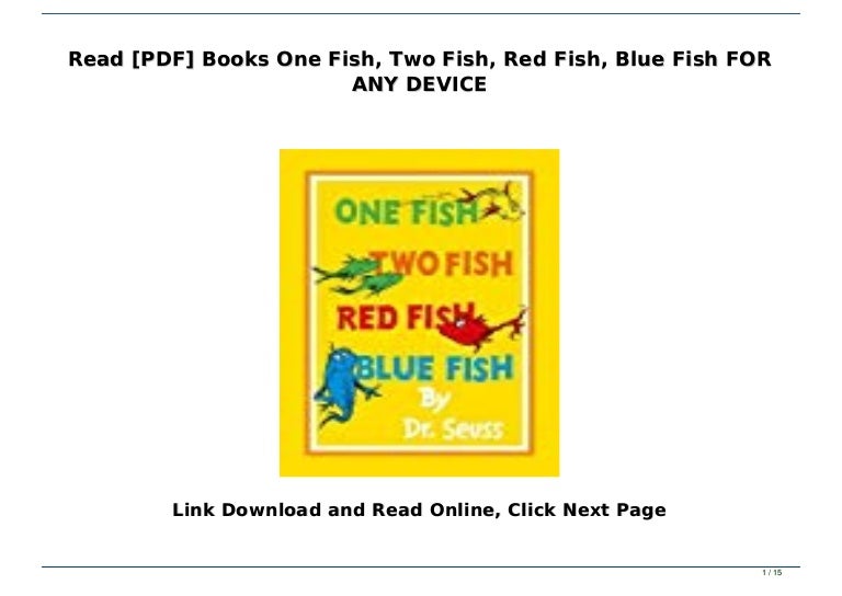 Read Pdf Books One Fish Two Fish Red Fish Blue Fish For Any Devi