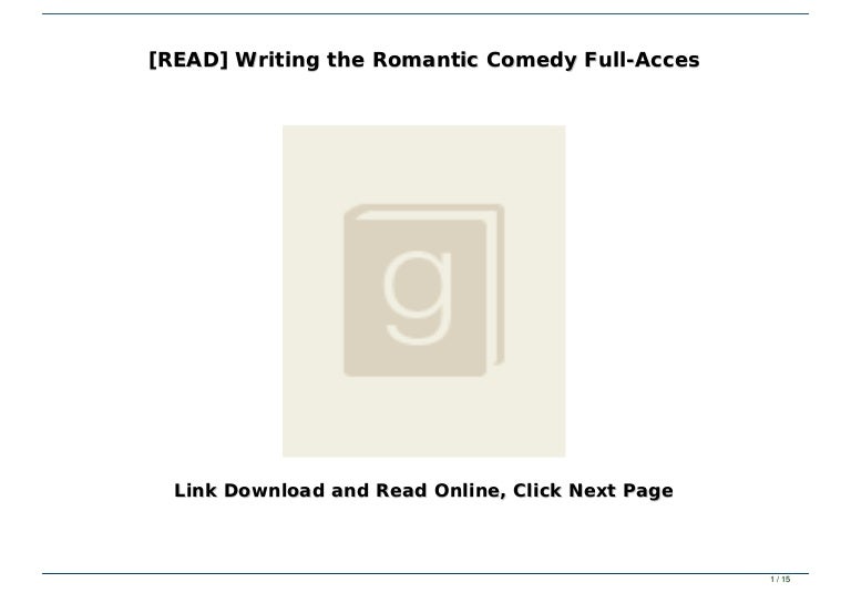Billy mernit writing the romantic comedy pdf writer 4th edition Billy mernit writing the romantic comedy pdf writer 4th edition