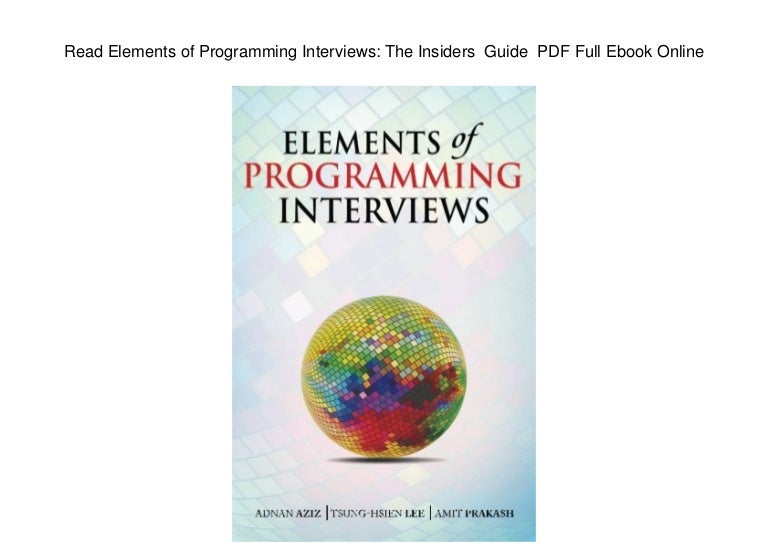 elements of programming interviews ebook elements of programming interviews ebook
