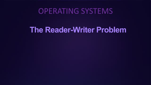 readers writers Problem in operating system