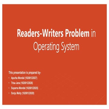 Readers Writers Problem In Operating System.pptx