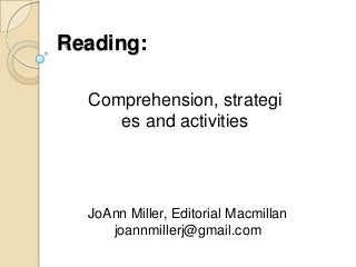 Reading: Comprehension, Strategies and Activities