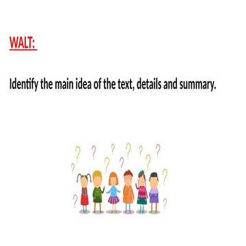 Identify the main idea of a text - powerpoint | PPTX