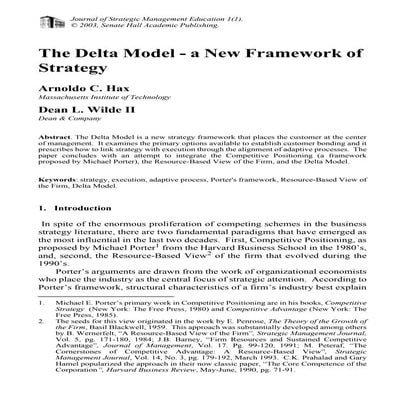 Reading 37 Delta Model