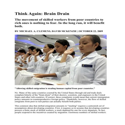 Reading   brain drain good