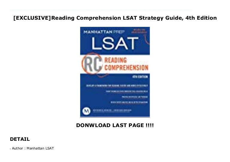 [EXCLUSIVE]Reading Comprehension LSAT Strategy Guide, 4th Edition