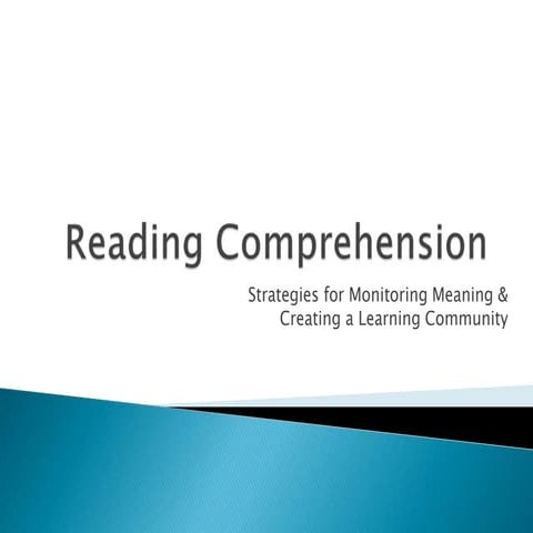Reading Comprehension: The Mosaic of Thought