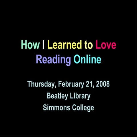 Reading Online @ Simmons Library