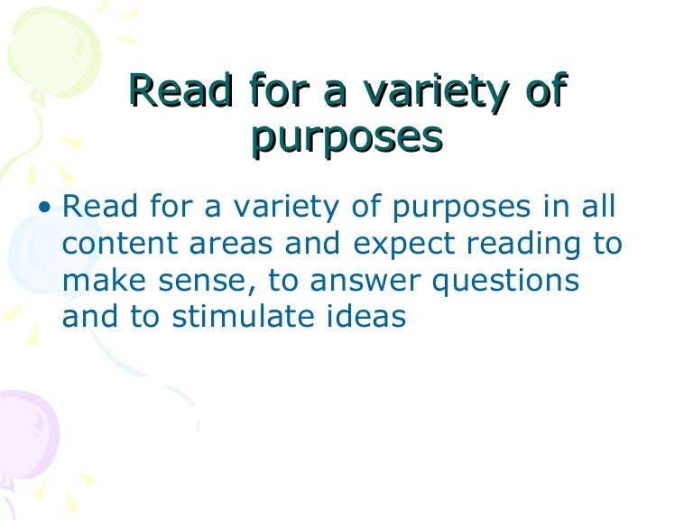 Reading Purposes