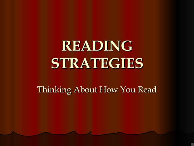 Reading  Strategies To Think About