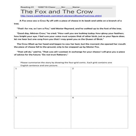 Reading 01   the fox and the crow