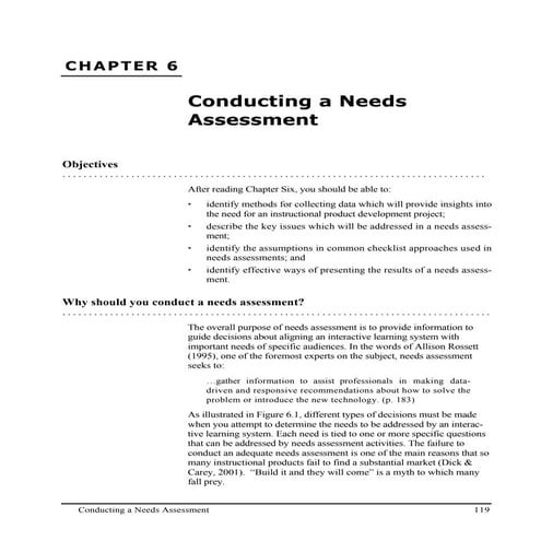 Reading 1 need assessment