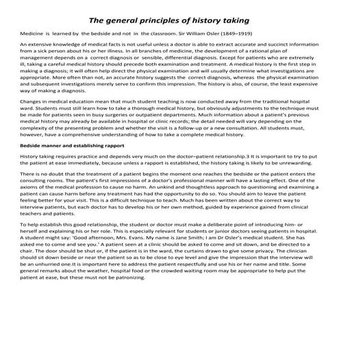 History Taking (Checklist) - Elsevier Health | PDF