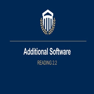 Reading 2.2   Additional Software