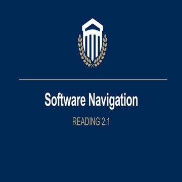 Reading 2.1   software navigation