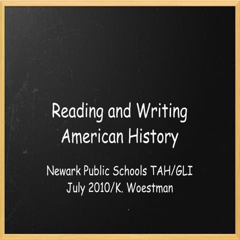 Reading and Writing American History