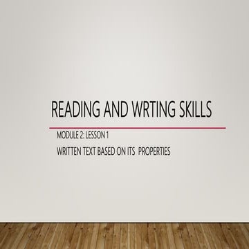 Reading and Writing Skills Module 2 Lesson 1 and 2.pptx
