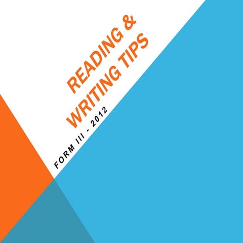 Reading and writing tips