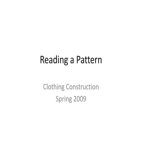 Reading A Pattern | PPTX