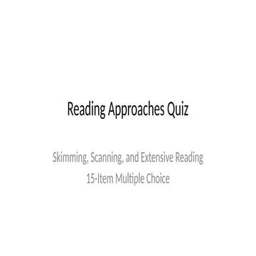Reading_Approaches_Quiz.pptx for English 9 | PPTX