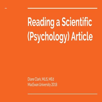 Reading a scientific paper