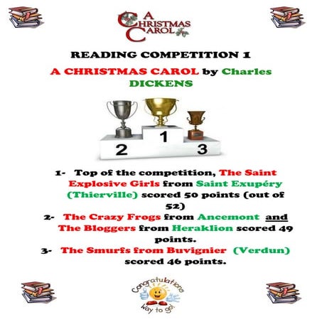 Reading competition results Christmas 2012