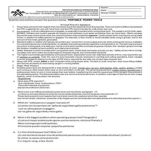 Reading comprehensión power tools(1) jaz