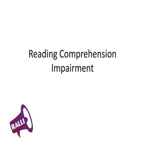 Reading comprehension impairment