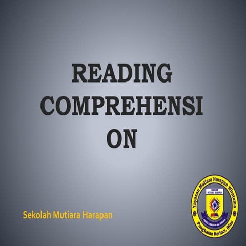Reading Comprehension Skill 1 3 Pptx