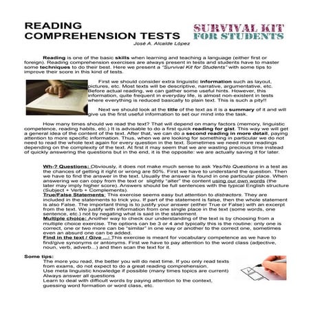 Reading Comprehension tips