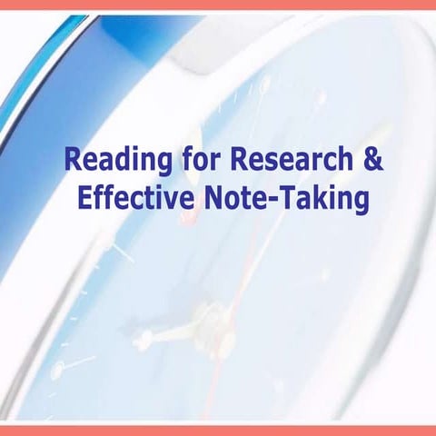 Reading & effective note taking