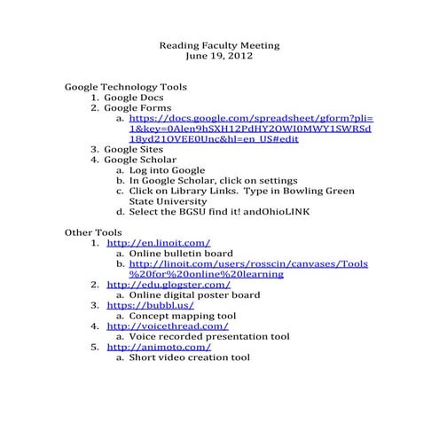 Reading faculty tech tools