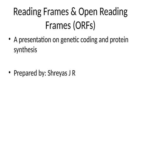 Open Reading Frames | DOCX
