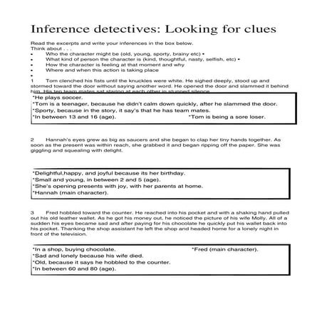 Inferences worksheet-2 | PDF