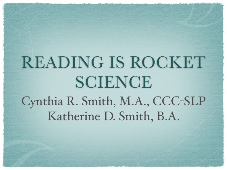 Reading Is Rocket Science Final