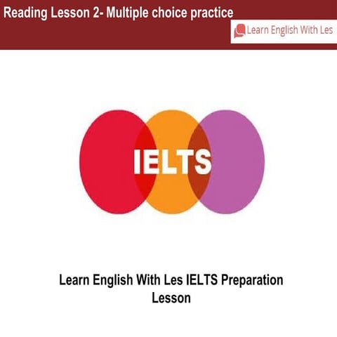 Reading lesson 2  multiple choice practice