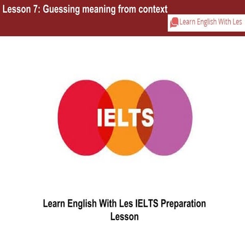 Reading lesson 7 guessing meaning from context