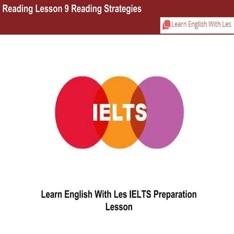 Reading lesson 9 reading strategies