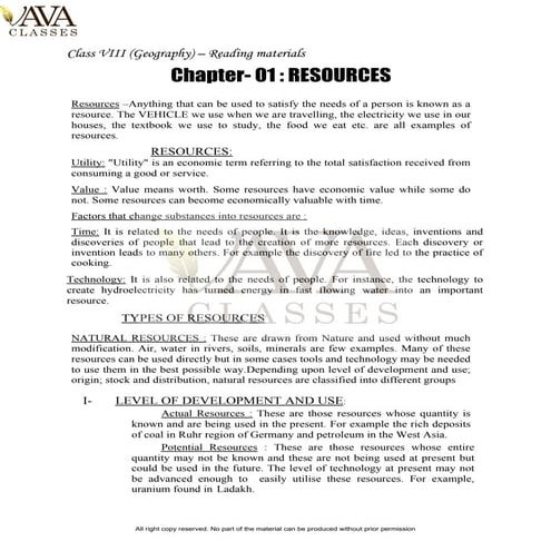 Class 8 Social Science Chapter 1 Geography  Resources Free Study Material PDF