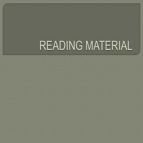 Reading material | PPTX