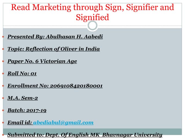 Reading media through sign, signifier and signified