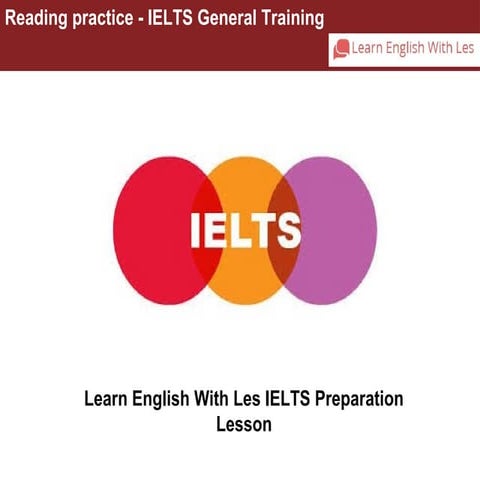 Reading practice test 1   ielts general training